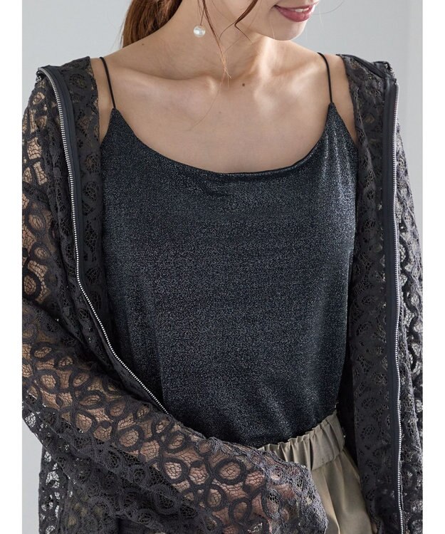 Te chichi シャイニーカップ付きキャミソール ブラック