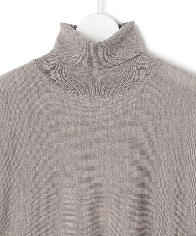 23区 L 【洗える】ギャザーコンビ ニットワンピース ベージュ系