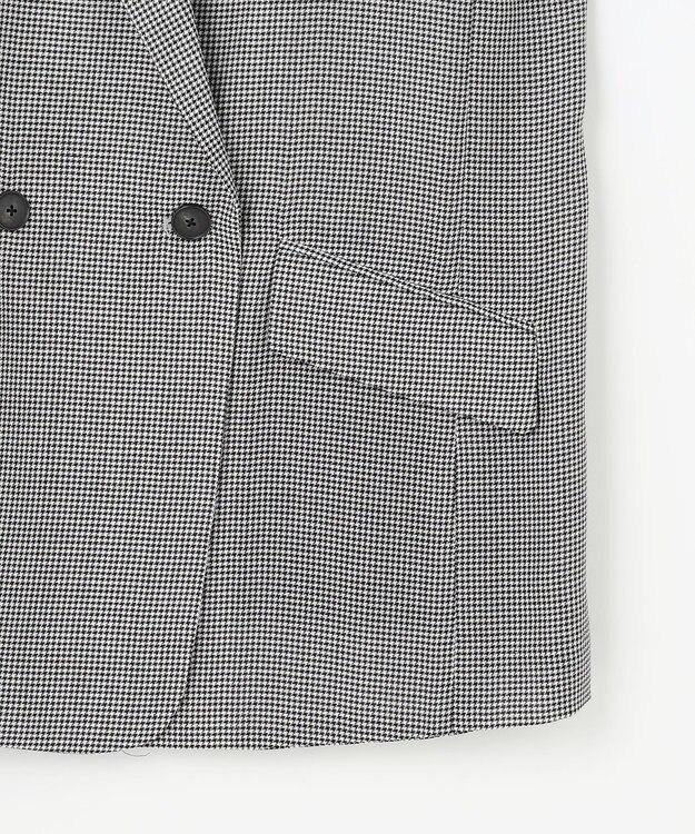 自由区 L 【洗える】ビエラチェックテーラード ジャケット ハウンドトゥース