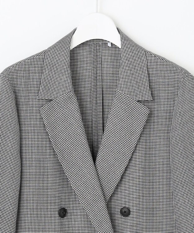 自由区 L 【洗える】ビエラチェックテーラード ジャケット ハウンドトゥース