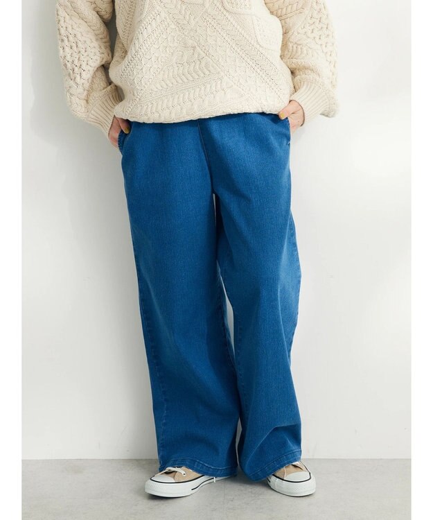 CRAFT STANDARD BOUTIQUE 裏起毛デニムワイドパンツ Blue