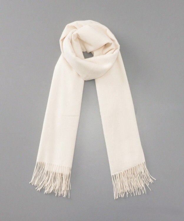 AURORA 【Johnstons of Elgin（ジョンストンズ オブ エルガン）】 カシミヤ100％起毛無地ストール ホワイト