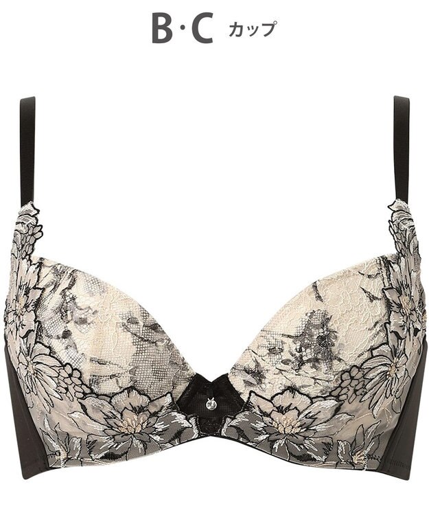 WACOAL ブラジャー 【ハグするブラ】 体温を感知してカラダになじむ 谷間メイク 脇高設計 レディース BXB478 /ワコール ブラック