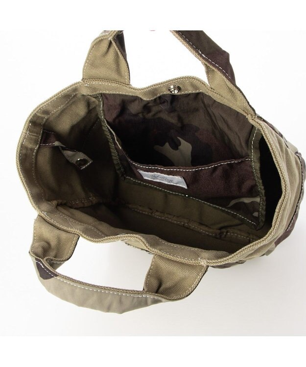 UNBILLION cachecache 製品洗いキャンバス×ナイロントートS カモフラカーキ