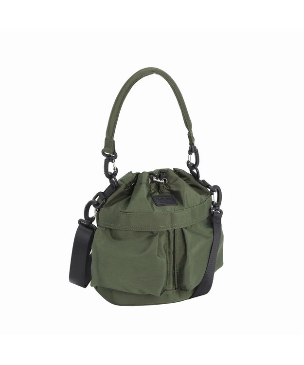 ACE BAGS & LUGGAGE JEWELNA by Jewelna Rose ナイロン巾着バッグ 16201 軽量 2WAY ハンドバッグ ショルダーバッグ カーキ