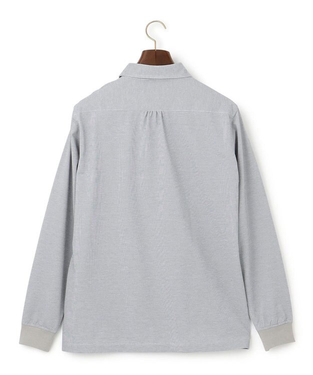 J.PRESS MEN 【新素材 / ビジネス対応可】ロングスリーブポロシャツ ライトグレー系