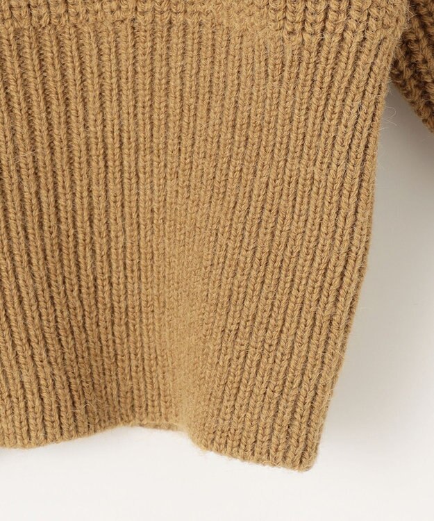 Feroux 【洗える・古畑星夏さん着用】フルジップ ニット キャメル系