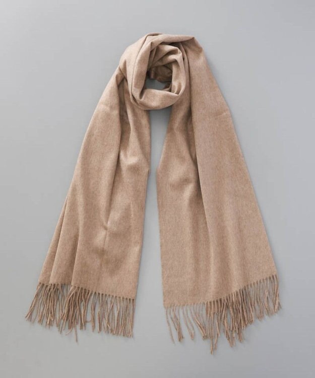 AURORA 【Johnstons of Elgin（ジョンストンズ オブ エルガン）】 カシミヤ100％起毛無地ストール ベージュ