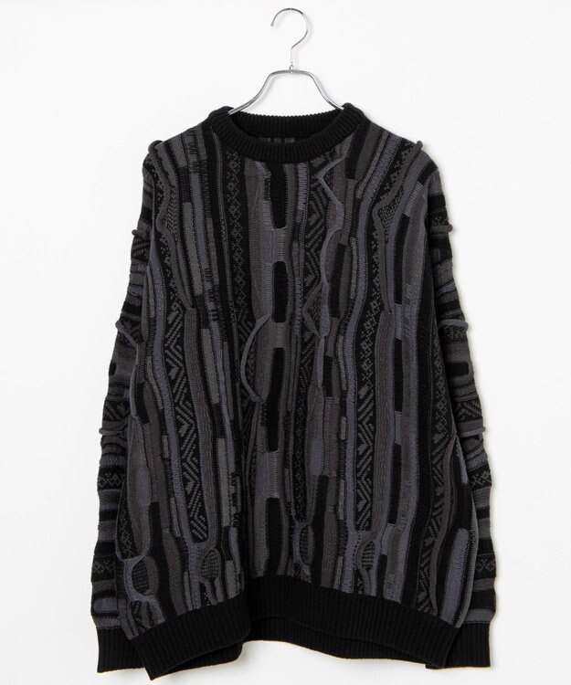 WEGO 3Dニットプルオーバー ブラック