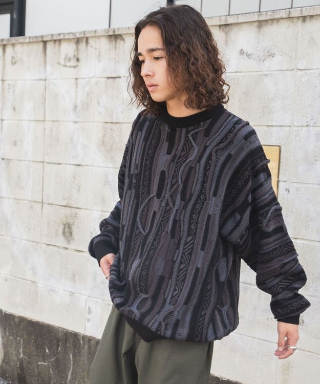 WEGO 3Dニットプルオーバー ブラック