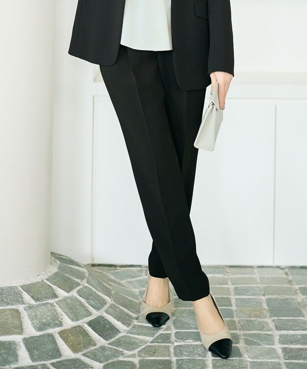 自由区 L 【19号サイズまで展開・カタログ掲載・セットアップ対応】トリアセダブルクロステーパード パンツ ブラック