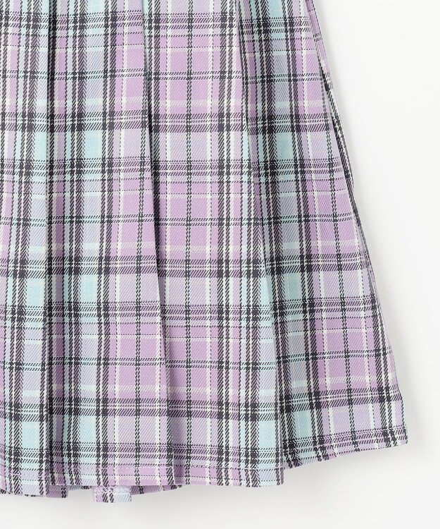 ANY KIDS ラメチェックプリーツスカパン ラベンダー系