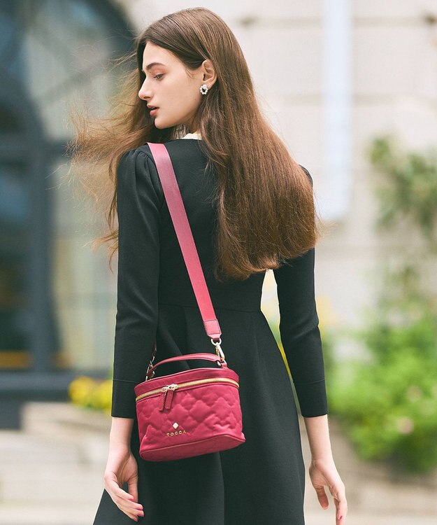 TOCCA CHECKER CLOVER VANITY ヴァニティバッグ レッド系