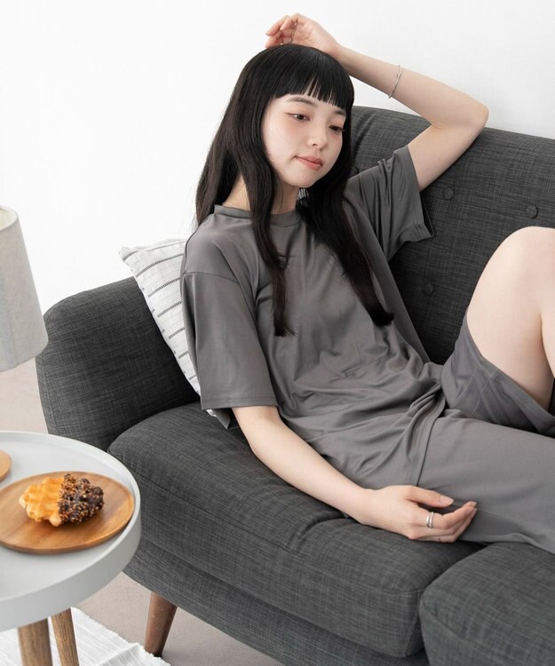 WEGO 【ユニセックス着用ITEM/MLサイズ展開】接触冷感セットアップウェア ダークグレー