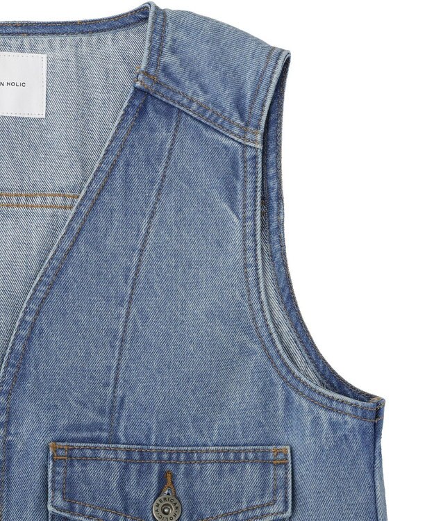 AMERICAN HOLIC ショート丈デニムベスト Light Indigo