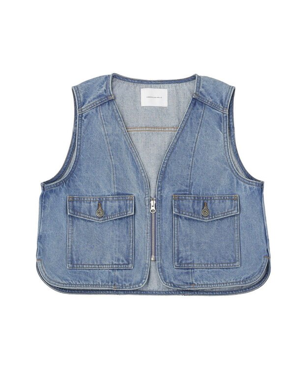 AMERICAN HOLIC ショート丈デニムベスト Light Indigo