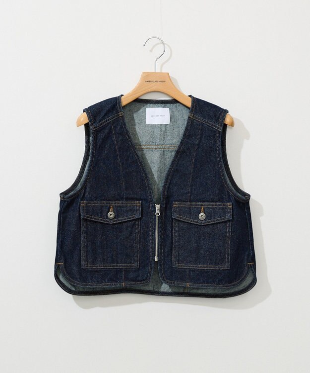 AMERICAN HOLIC ショート丈デニムベスト One Wash