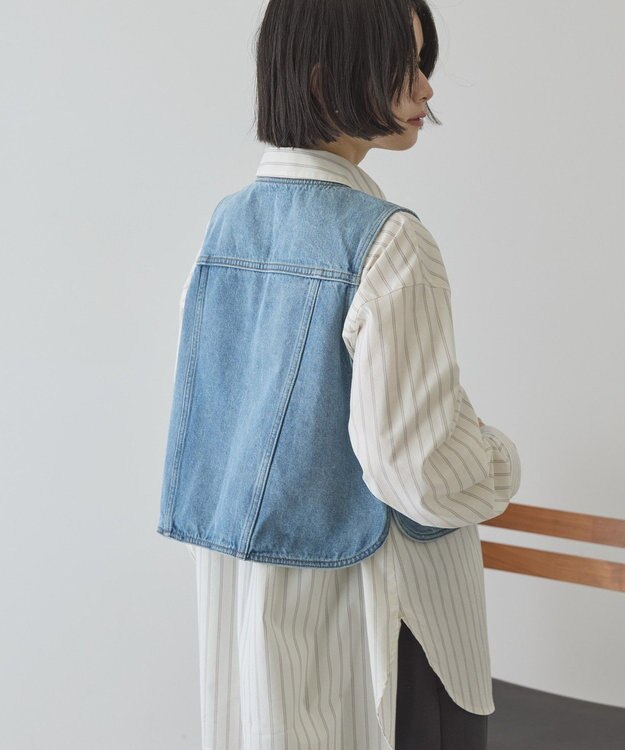 AMERICAN HOLIC ショート丈デニムベスト Light Indigo