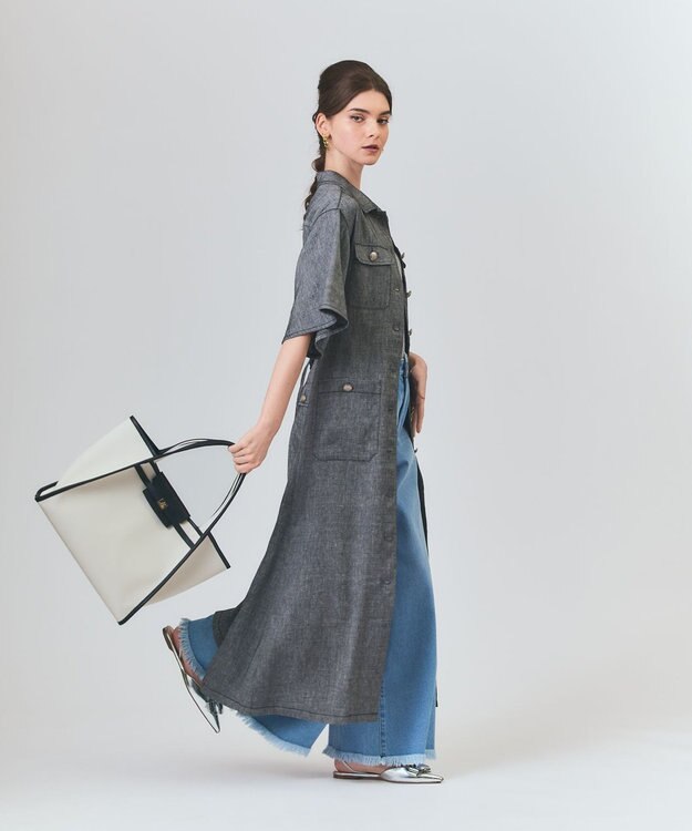 GRACE CONTINENTAL フラップトートバッグ ホワイト