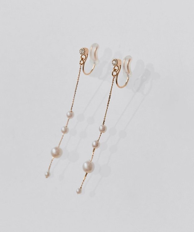 Phoebe 【金属アレルギー対応】【痛くないシリーズ】ドリッピングパールライトフィットイヤリング　シャンパンゴールド シャンパンゴールド