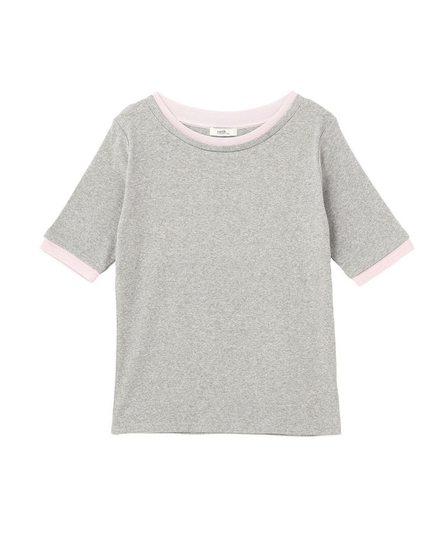 earth music&ecology レイヤードライクバイカラープルオーバー Gray