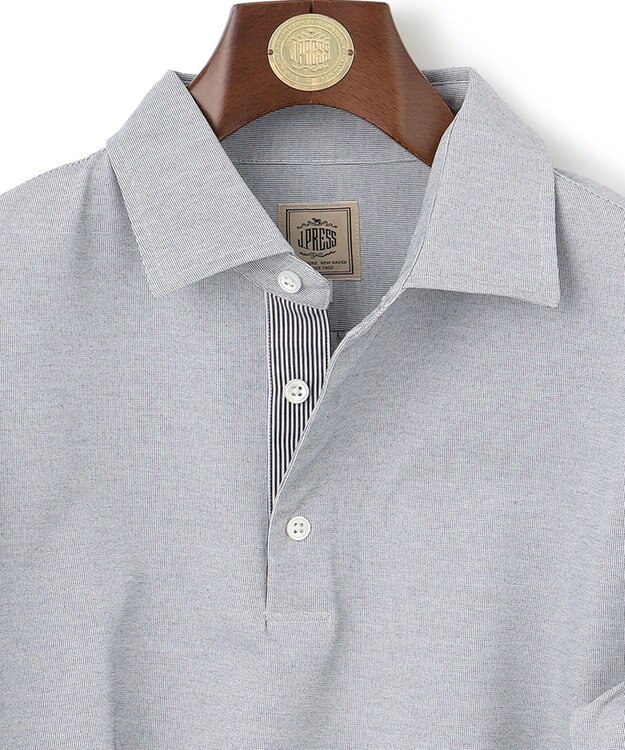 J.PRESS MEN 【新素材 / ビジネス対応可】ロングスリーブポロシャツ ライトグレー系