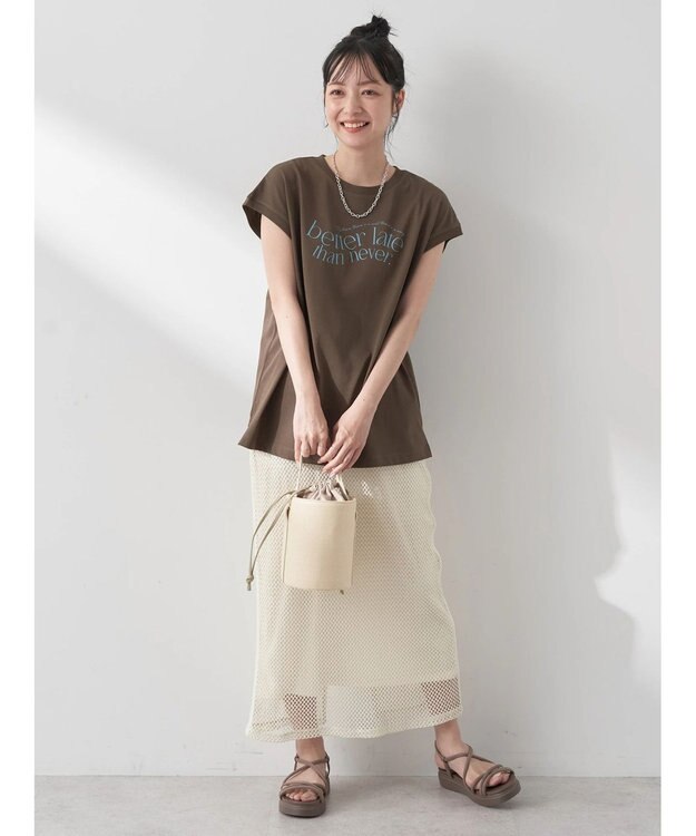 earth music&ecology ｂｅｔｔｅｒ　ｌａｔｅ　フレンチＴ Brown