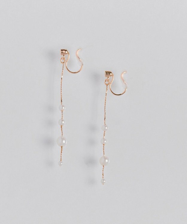 Phoebe 【金属アレルギー対応】【痛くないシリーズ】ドリッピングパールライトフィットイヤリング　シャンパンゴールド シャンパンゴールド