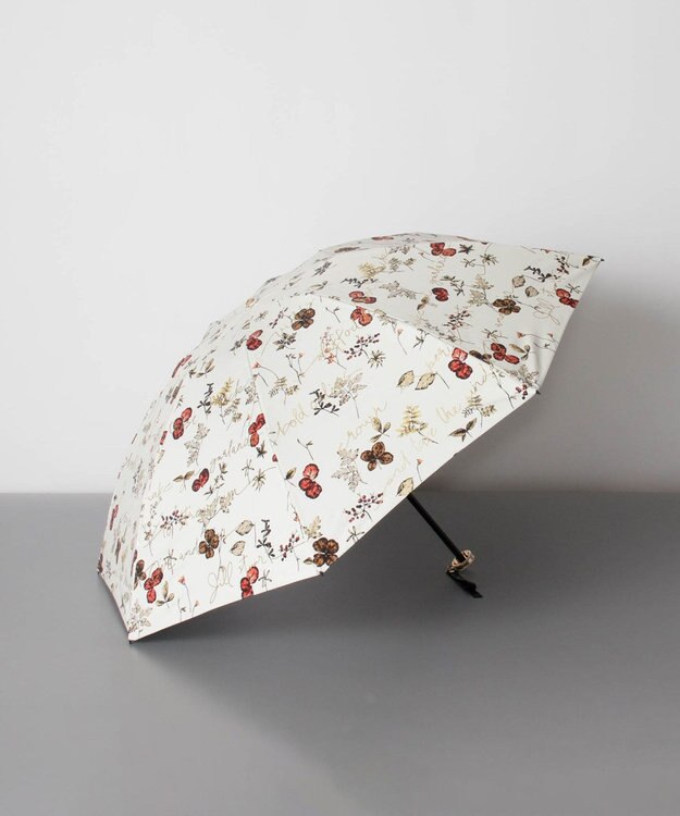 AURORA JILL STUART ジル スチュアート 晴雨兼用折り畳み傘(ボタニカル柄) 日傘 オレンジ