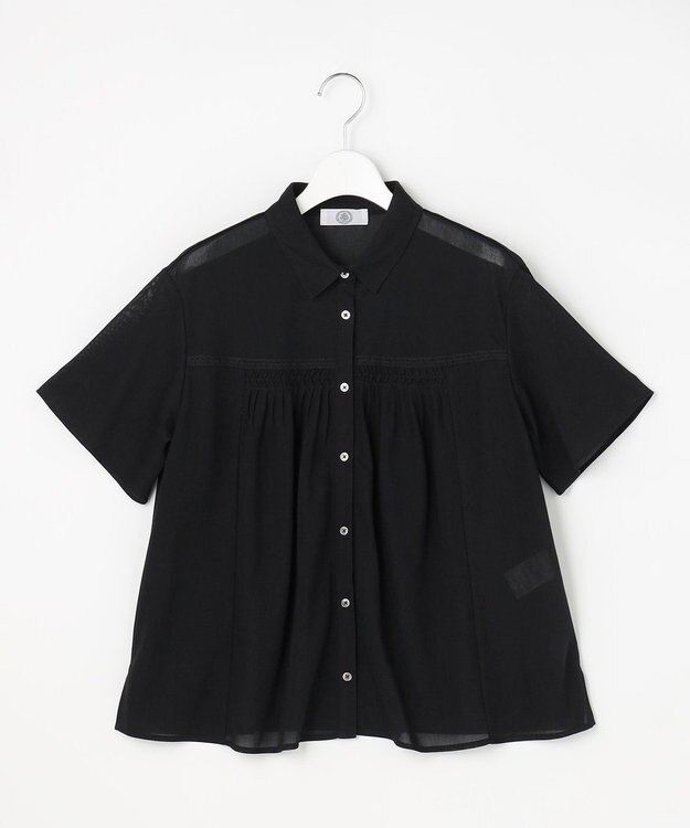 J.PRESS LADIES S シアードライトリコット シャツライク カットソー ダークネイビー系