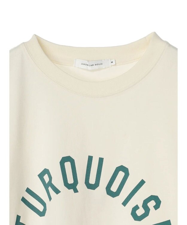 AMERICAN HOLIC ＴＵＲＱＵＯＩＳＥロゴカットプルオーバー Ivory