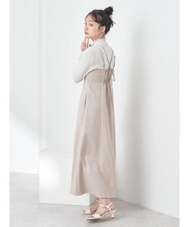 earth music&ecology ダブルストラップキャミワンピース Beige