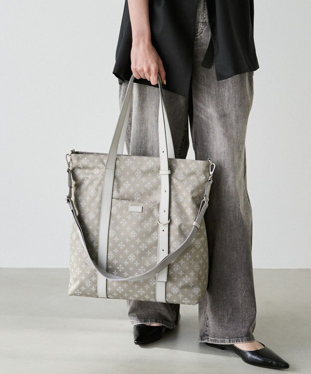 russet アシンメトリーハンドルトートバッグ(SF-237) N.Gray