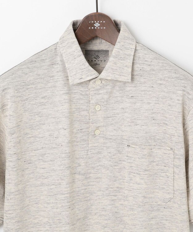 JOSEPH ABBOUD MOUNTAIN 【SPACE／UNISEX】リネンハニカム ポロシャツ ライトグレー系