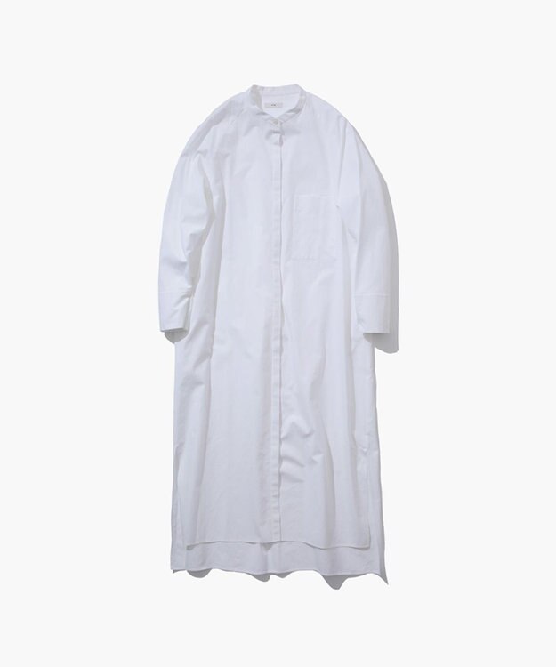 ATON SUVIN BROAD | バンドカラードレス WHITE