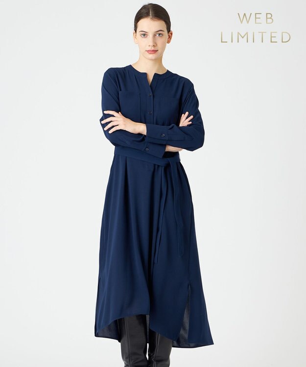 BEIGE， 【WEB限定】MANASLU / ロングシャツワンピース Navy