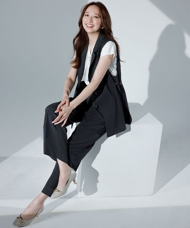 ANY SIS 【洗える】ポリベアボウタイ ブラウス アイスグレー