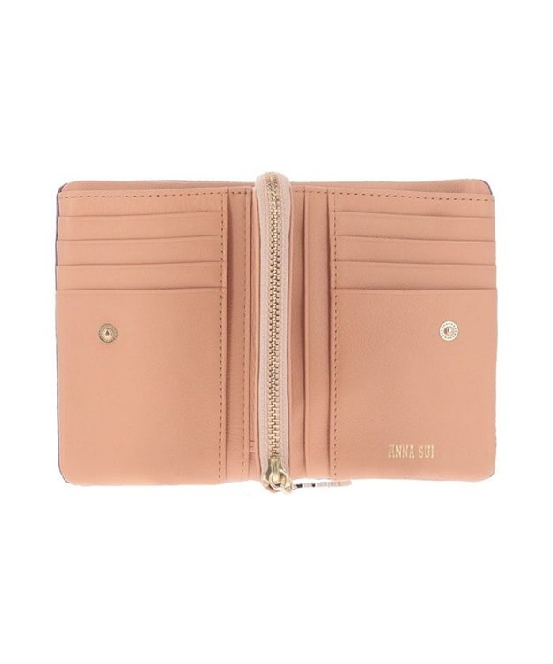 ANNA SUI マープル 内Lファスナー二つ折り財布 ライラック