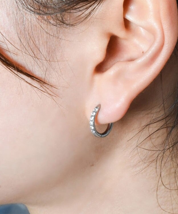 blancotokyo 【金属アレルギー対応】ジルコニアフープピアス CLARA シルバー