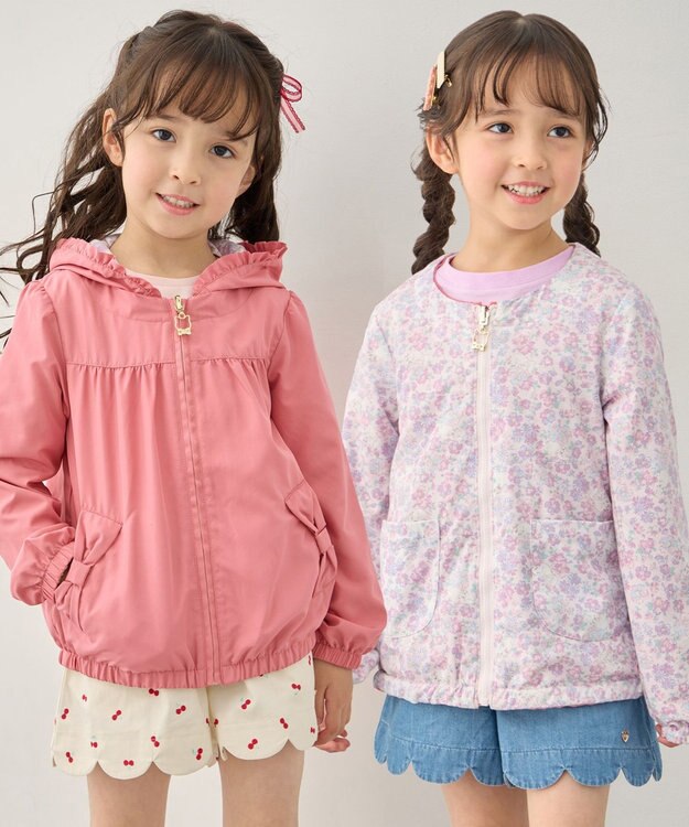 ANY KIDS 【フード取り外し/洗濯機可能】撥水加工リバーシブルゾン ピンク