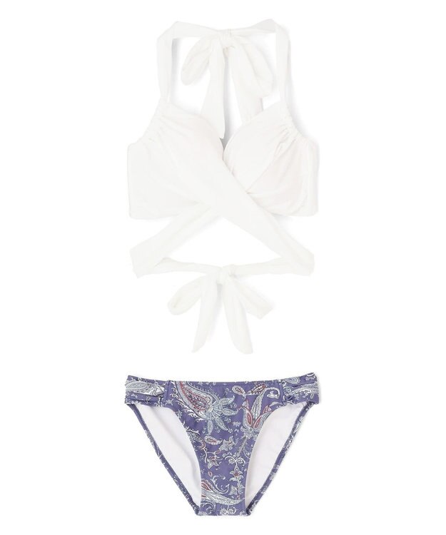 San-ai Resort（三愛水着楽園） ワコール定番商品カップ使用【グラマラスフィット】クロスワイヤー水着　9D-M　【San-ai Resort（サンアイリゾート）】 ホワイト×パープル