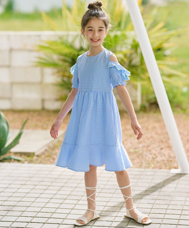 組曲 KIDS 【110-140㎝】ジュエルシー ワンピース サックスブルー系