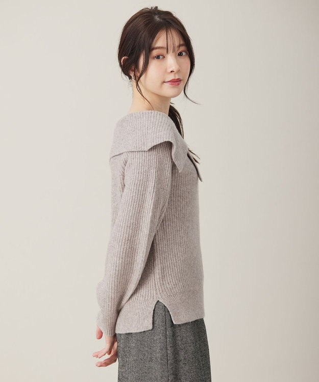 ANY SIS 【洗える】オフショル ニット ライトモカ