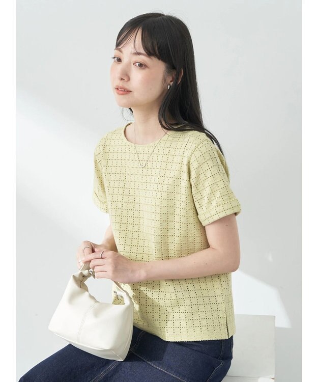 earth music&ecology ジャガードレースプルオーバー Yellow