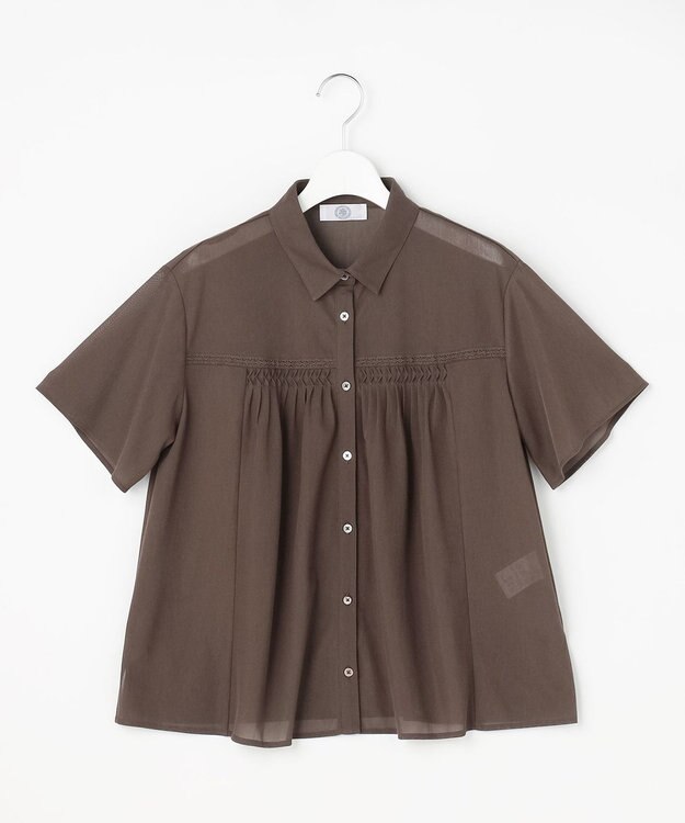 J.PRESS LADIES S シアードライトリコット シャツライク カットソー モカブラウン系