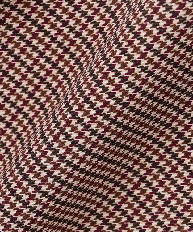 J.PRESS LADIES デシンハウンドトゥースプリント スカート ブラウン系