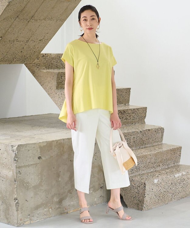 自由区 【WEB限定】【UVケア・吸汗速乾・洗える・XSサイズあり】ファンクショナルツイストジャージー カットソー イエロー系