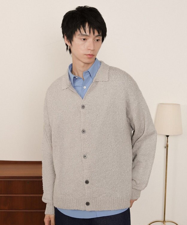 WEGO ブークレボタンカーディガン ライトグレー