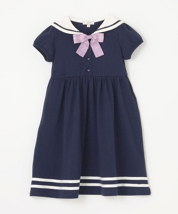 ANY KIDS セーラーカラー ワンピース ネイビー
