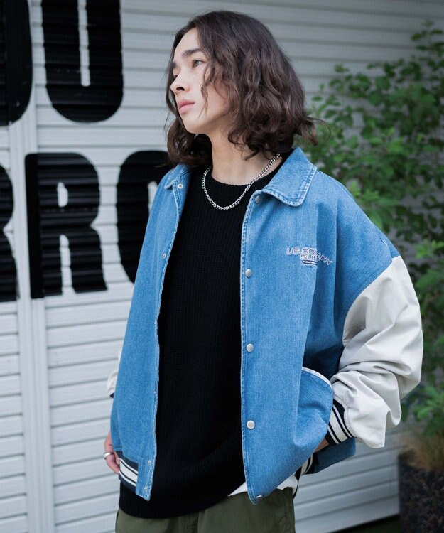 WEGO ヴィンテージスタジャン デニム淡色